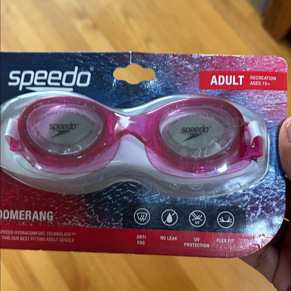 Speedo Pink and White Adult Swim Goggles